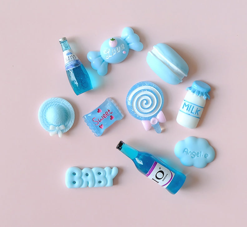 Cream Glue Hair Clip Set Resin Accessories