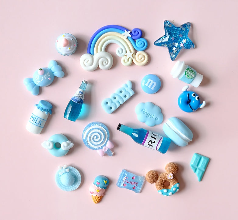 Cream Glue Hair Clip Set Resin Accessories
