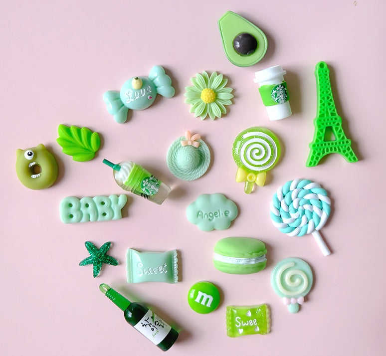 Cream Glue Hair Clip Set Resin Accessories