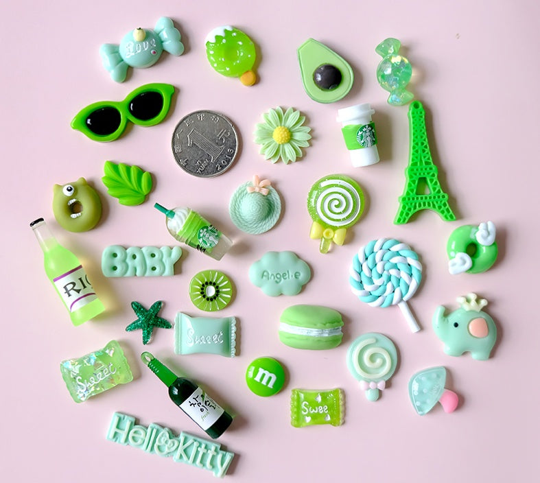 Cream Glue Hair Clip Set Resin Accessories