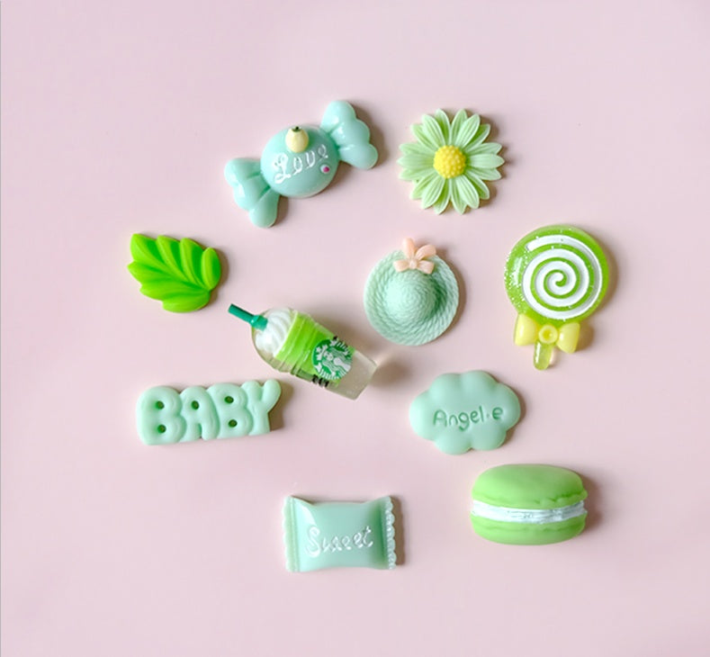 Cream Glue Hair Clip Set Resin Accessories