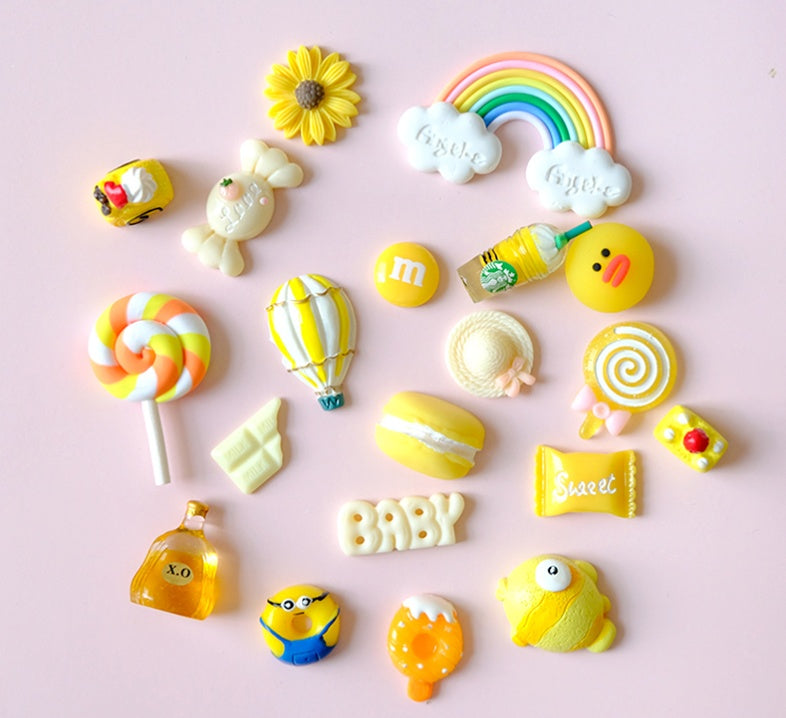 Cream Glue Hair Clip Set Resin Accessories
