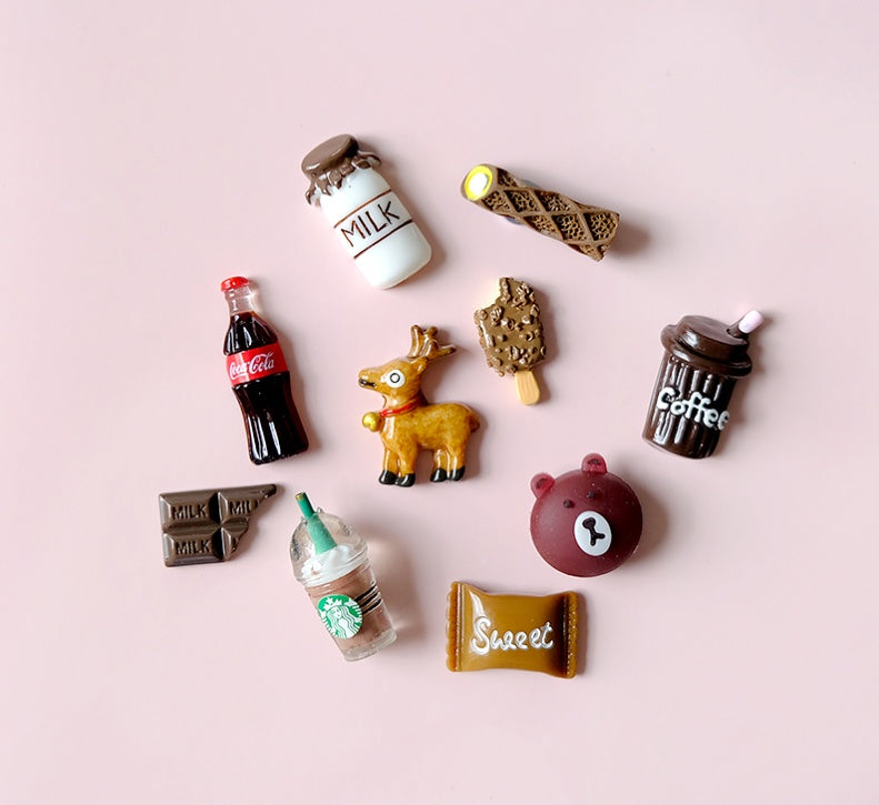 Cream Glue Hair Clip Set Resin Accessories