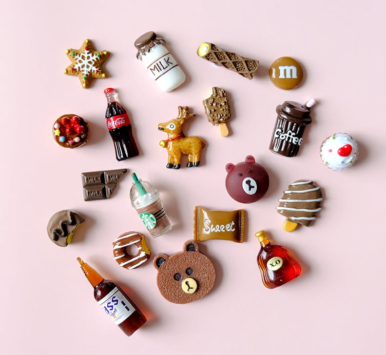 Cream Glue Hair Clip Set Resin Accessories