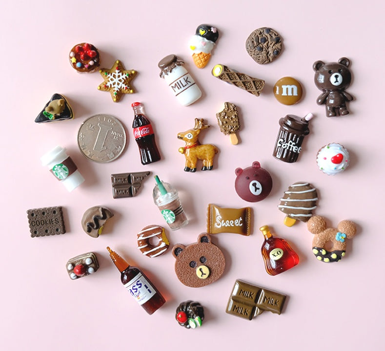 Cream Glue Hair Clip Set Resin Accessories