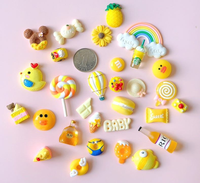 Cream Glue Hair Clip Set Resin Accessories