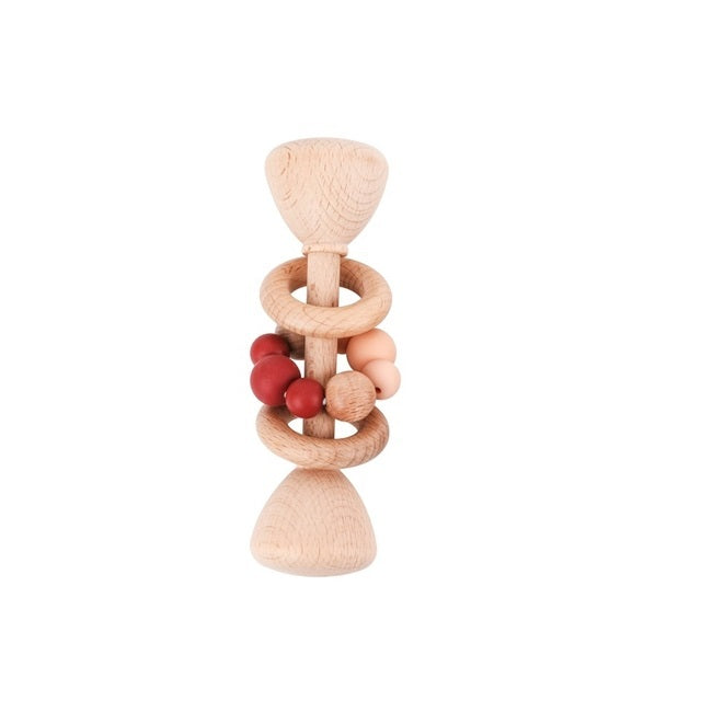 Rattle Wood Teething Rode