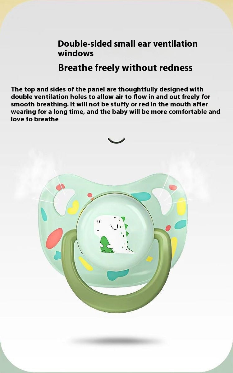 Newborn Anti-flatulence Sleepy Flat Head Pacifier With Dust Cover
