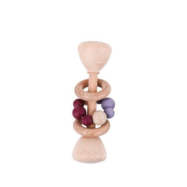 Rattle Wood Teething Rode