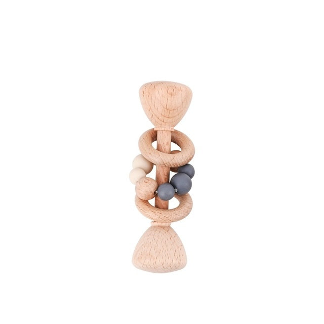 Rattle Wood Teething Rode