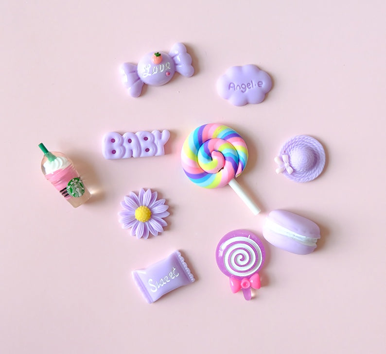 Cream Glue Hair Clip Set Resin Accessories