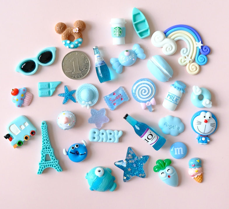 Cream Glue Hair Clip Set Resin Accessories