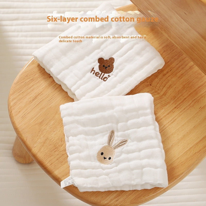 Thin Cotton Class A Six-layer Gauze Small Square Saliva Towel