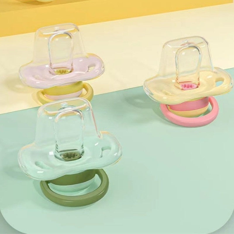 Newborn Anti-flatulence Sleepy Flat Head Pacifier With Dust Cover