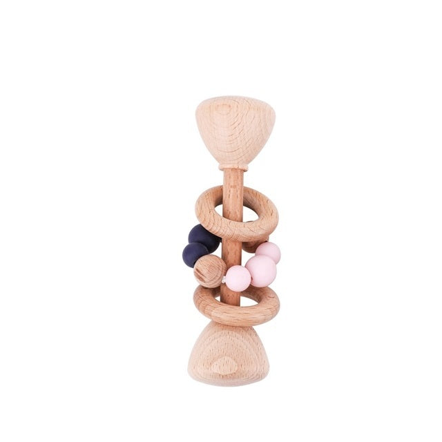 Rattle Wood Teething Rode